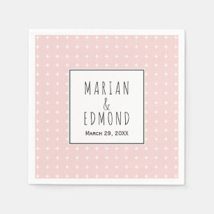 Blush pink geometric typography wedding napki napkin