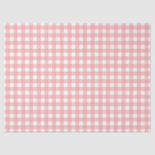 Blush Pink Gingham Check Pattern Tissue Paper