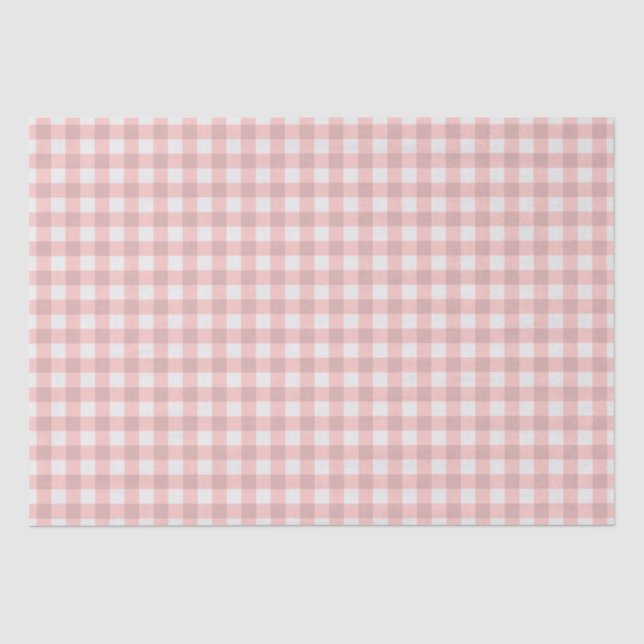 Blush Pink Gingham Tissue Paper (Front)