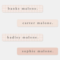 Blush Pink Gingham Waterproof Name