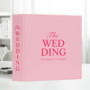 Blush Pink Girly Bold Wedding Typography Binder