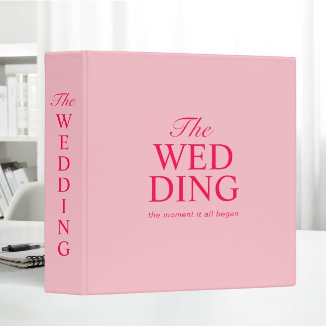 Blush Pink Girly Bold Wedding Typography Binder (Creator Uploaded)
