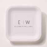 Blush Pink Girly Elegant Modern Minimalist Paper Plate<br><div class="desc">Elevate your dining experience with our Classic Elegant Modern Minimalist Monogram Plate. Meticulously designed, this plate seamlessly blends timeless sophistication with contemporary minimalism, adding a touch of refined elegance to your table settings. Crafted with precision and attention to detail, this plate is more than just dinnerware; it's a personalized statement...</div>