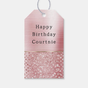 Blush Pink Glam Glitter Snake Gift Tags