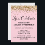 Blush Pink Glitter 30th Birthday Let's Celebrate Invitation<br><div class="desc">Blush Pink Gold Glitter Invite,  30th Birthday Party invitation Thirty,  Let's celebrate digital Any Age,  Instant download Forty Fifty Sixty,  Personalized 21st 40th 50th 60th,  Elegant Milestone template Sweet 16,  Custom 18th Glam Golden Confetti,  Adult Calligraphy Modern Stylish script,  Chic trendy simple for her,  Bling 16th quinceanera 15th celebration</div>