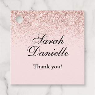 Blush Pink Glitter Confetti Party Favour Favour Ta Favour Tags