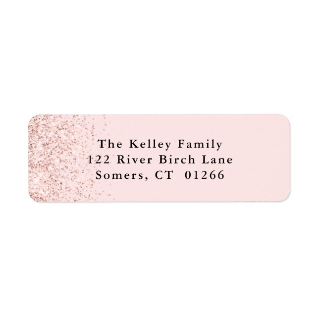 Blush Pink Glitter Confetti Personalized Address (Front)