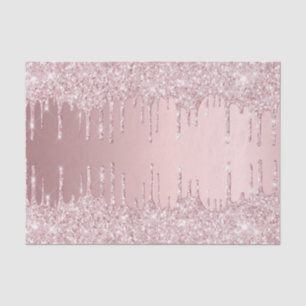 Blush pink glitter drips  girly luxury tissue paper