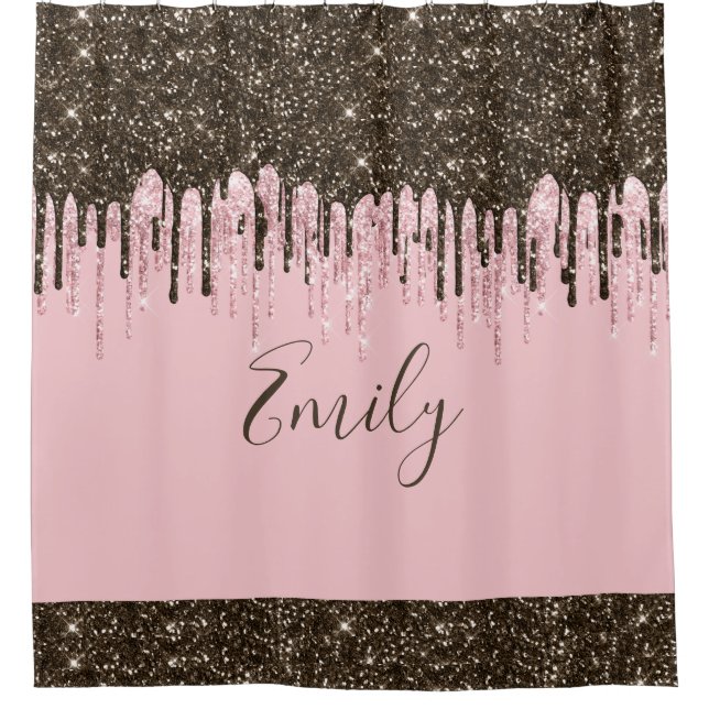 Blush Pink Glitter Girly Sparkle Personalized Name (Front)