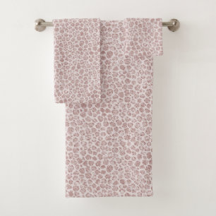 Blush Pink Glitter Leopard Print          Bath Towel Set