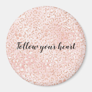 Blush Pink Glitter Leopard Print        Magnet