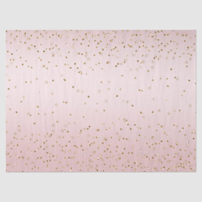 Blush Pink Glitter Love Gold Confetti     Tissue Paper (Front)