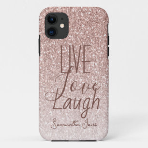 Blush Pink Glitter Motivational  iPhone 11 Case