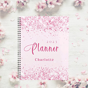 Blush pink glitter name appointment 2026 planner