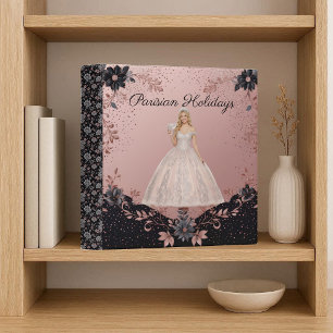 Blush Pink Glitter Parisian Holidays Photo Album Binder
