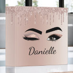 Blush Pink Glitter Sparkle Eyelashes Monogram Name Binder<br><div class="desc">Rose Gold - Blush Pink Faux Foil Metallic Sparkle Dripping Glitter Brushed Metal Monogram Name and Initial Eyelashes (Lashes), Eyelash Extensions and Eyes Blush Pink School or Planner Binder. The design makes the perfect sweet 16 birthday, wedding, bridal shower, anniversary, baby shower or bachelorette party gift for someone looking for...</div>