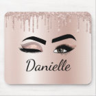 Blush Pink Glitter Sparkle Eyelashes Monogram Name