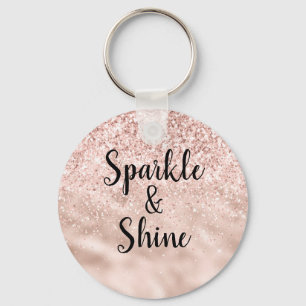 Blush Pink Glitter Sparkle   Keychain
