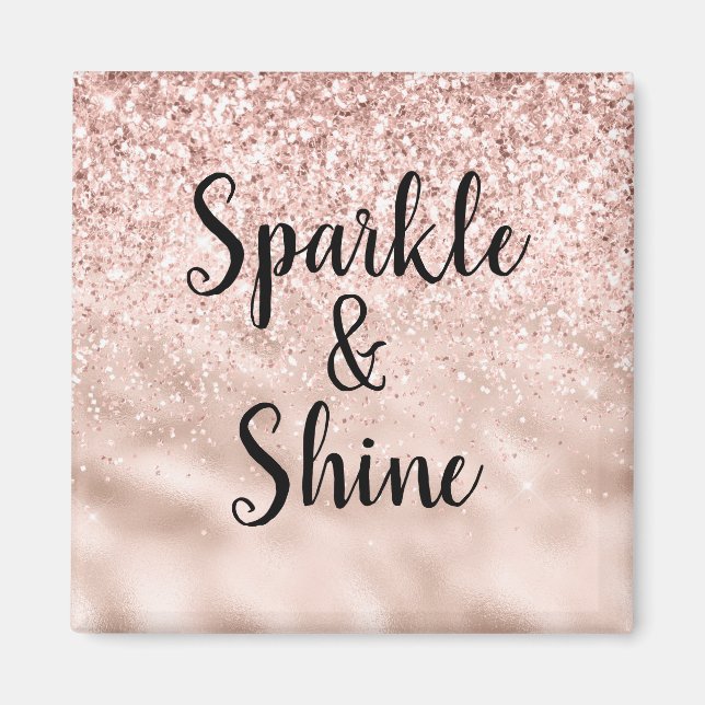 Blush Pink Glitter Sparkle Shine Magnet (Front)