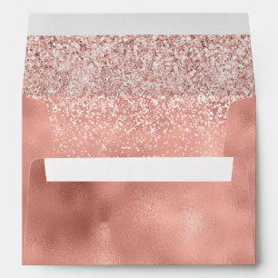 Blush Pink Glitz Glam Glitter Sparkle Envelope
