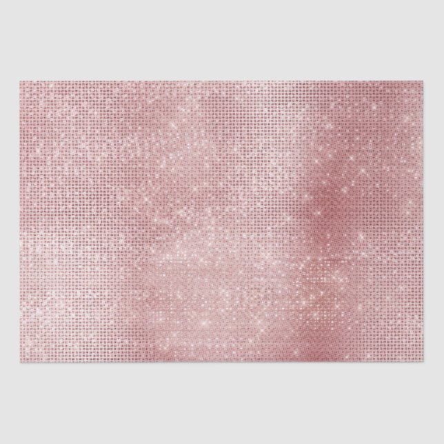 Blush Pink Glitzy Chic Glam Sparkle Tissue Paper (Front)