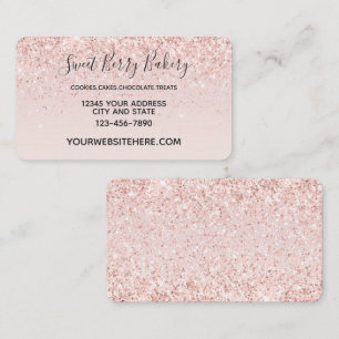 Blush Pink Glitzy Glitter Sparkle Business Card