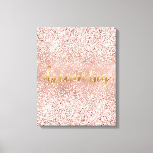 Blush Pink Glitzy Sparkle Glitter Canvas Print (Front)