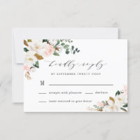 Blush Pink Gold and White Magnolia Floral Wedding