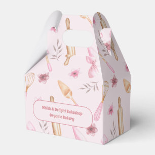 Blush Pink & Gold Baking & Cooking Utensil Bakery Favor Box