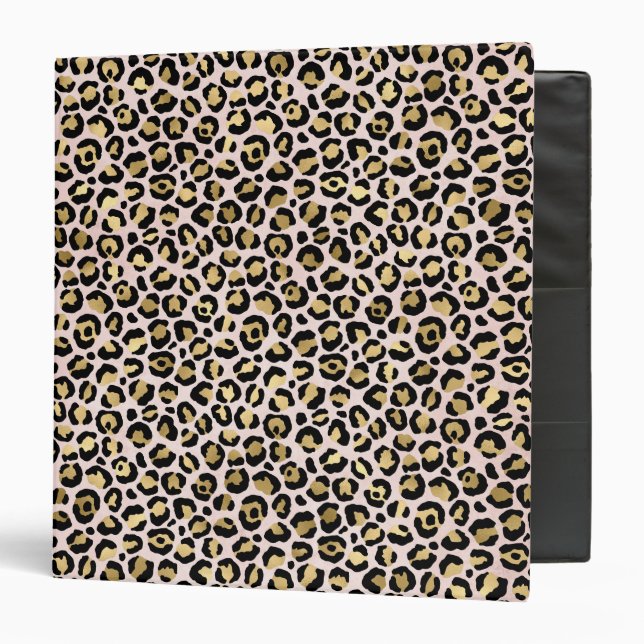 Blush Pink Gold Black Leopard Print       Binder (Front/Inside)