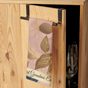 Blush Pink Gold Boho Leaves Popular Collection Kitchen Towel