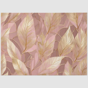 Blush Pink Gold Boho Modern Leaves Collection Tissue Paper