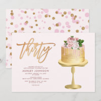 Blush Pink & Gold Cake Confetti30th Birthday Party