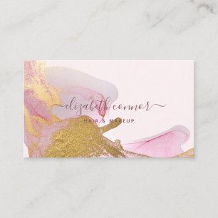 Blush Pink Gold Dust Glitter Watercolor Business Card