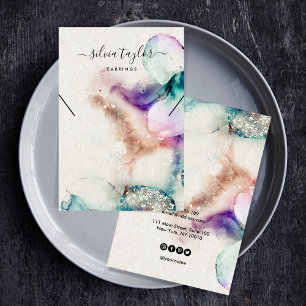 blush pink gold Earring Necklace display card