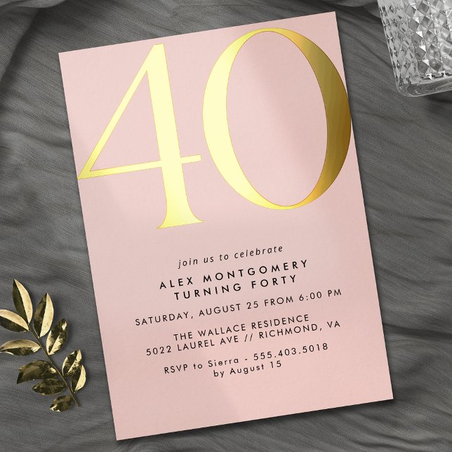 Blush Pink & Gold | Elegant Womens 40th Birthday (Creator Uploaded)