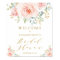 Blush Pink Gold Floral Bridal Shower Welcome