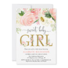 Blush pink gold Floral Girl baby shower