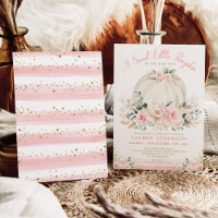 Blush Pink Gold Floral Pumpkin Girl Baby Shower