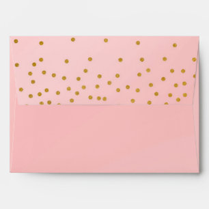 Blush Pink Gold Foil Confetti Invitation Envelope