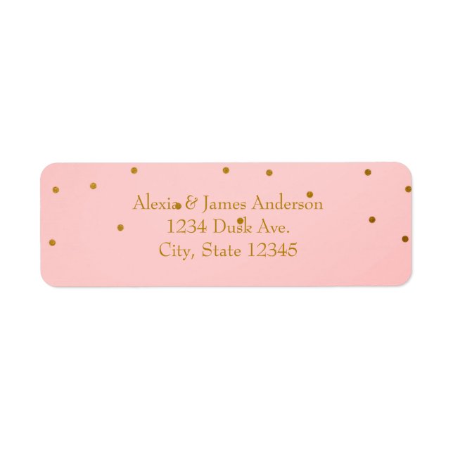 Blush Pink Gold Foil Elegant Invitation Labels (Front)