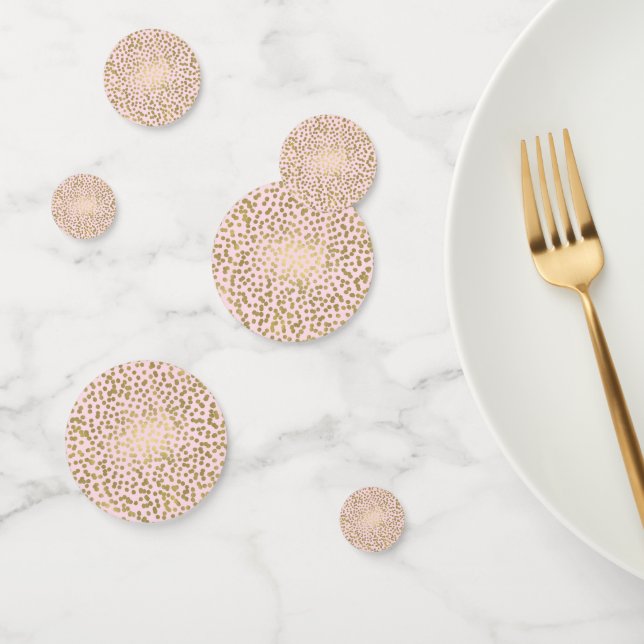 Blush Pink & Gold Foil Shiny Birthday Party Confetti (Group)