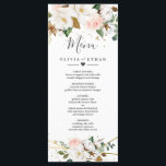 Blush Pink Gold Geometric and White Magnolia Flora Menu<br><div class="desc">Blush Pink Gold Geometric and White Magnolia Floral
peony rose,  eucalyptus,  greenery and other watercolor elements in white,  blush pink or pink peach and more. The greenery features shades of dark and light green colours with some elements featuring gold, </div>