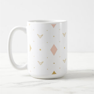 Blush Pink Gold Geometric Pattern Coffee Mug
