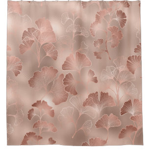 Blush Pink Gold Ginkgo Leaves Elegant Botanical
