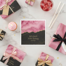 Blush Pink Gold Glitter Abstract Watercolor Marble