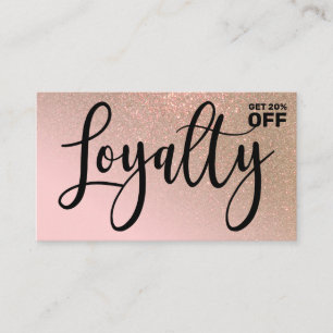 Blush Pink Gold Glitter Gradient Typography Loyalty Card
