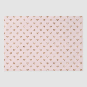 Blush Pink Gold Glitter Hearts Tissue Paper