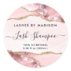Blush Pink Gold Glitter Marble Agate Product Label