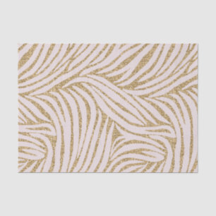 Blush Pink Gold Glitter Zebra Birthday  Tissue Paper